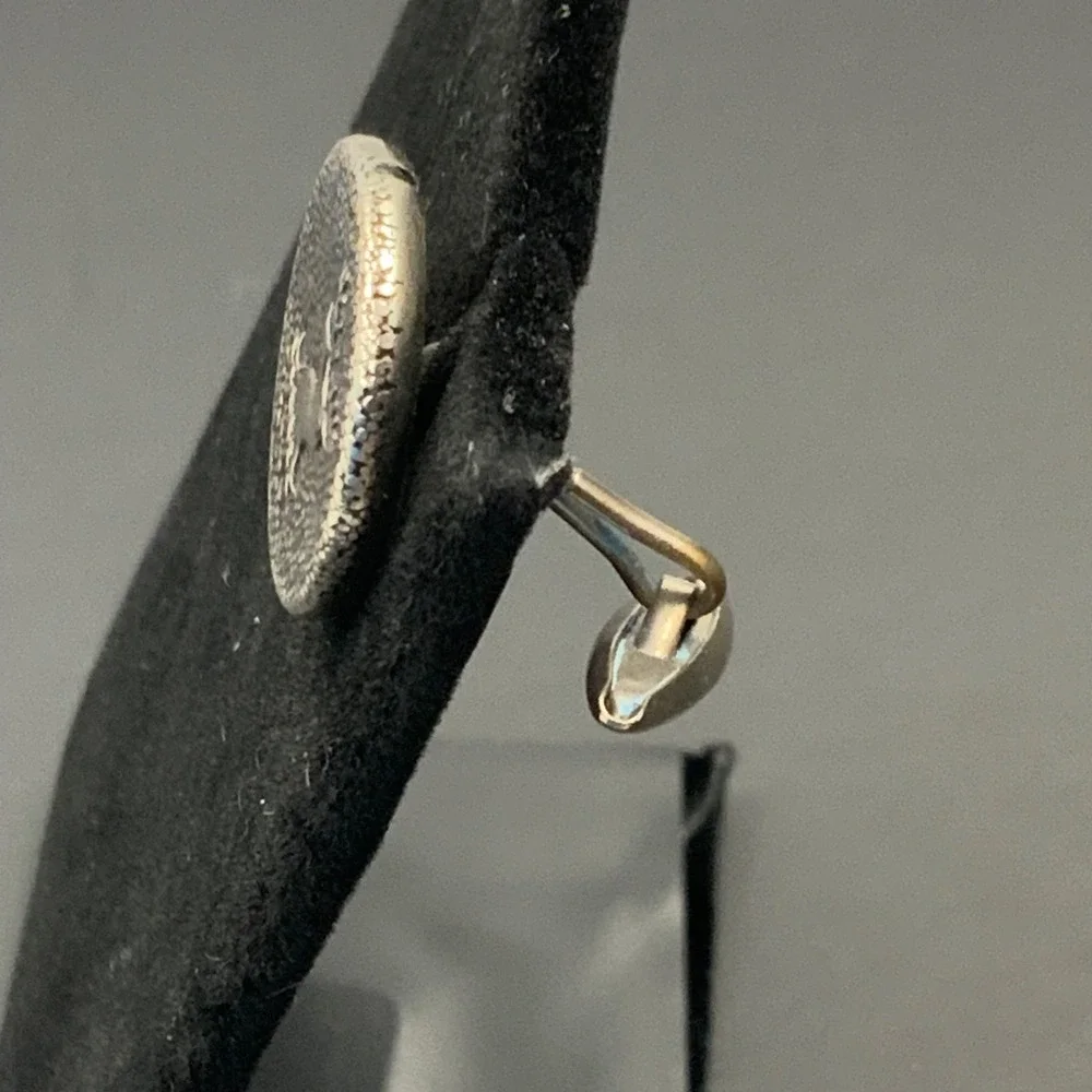 Vintage Silver Tone Stag Deer Head Oval Single Cuff Link Replacement Wildlife